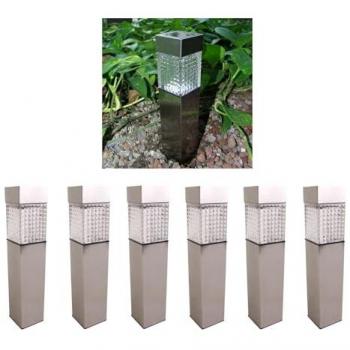 BURI 6er Set Solar Gartenwegeleuchten 27,7cm LED Außenleuchte Deko