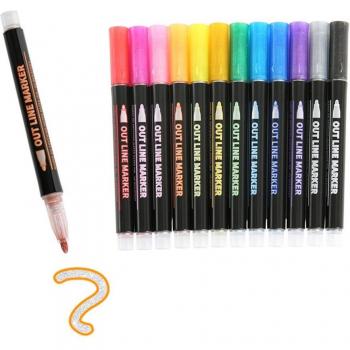 Acrylfarbe Marker Set für Kunst und Keramik, 12 Stück, 12ml