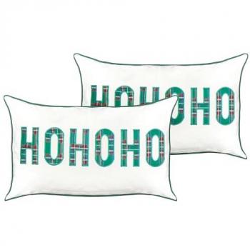 Beliani - Set Di 2 Cuscini Cotone 30 X 50 Cm Scritta Bianco