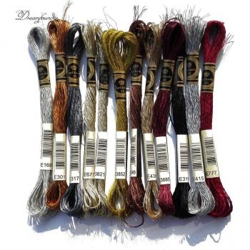 1pcs Precious Metal Effects metallic thread DMC E168 silver