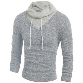 Suéter de moda para hombres con cuello alto y capucha LMMVP