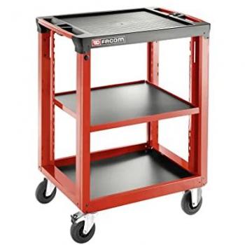 Facom 3‑Ebene Roll‑Tisch mit 3 Modulen pro Ebene – rot, fahrbar, 19 kg