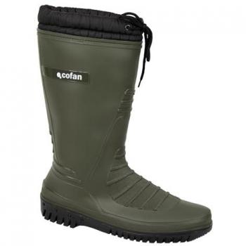 Stivali in gomma eco-friendly verde, fodera pile, 39