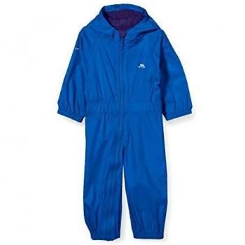 Trespass Kinder Button Regenanzug mit Kapuze, blau, 6/12 Monate