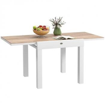 Table à manger de jardin extensible en aluminium - 6 places - 60x80x75cm