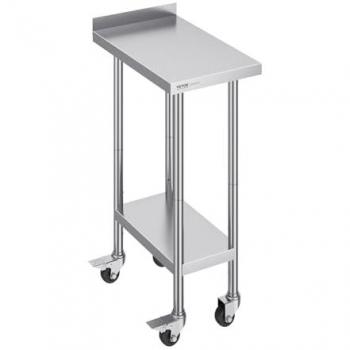 Table de Préparation Cuisine VEVOR Acier Inoxydable 61×38,1×100,6 cm – Mobilité et Ajustabilité