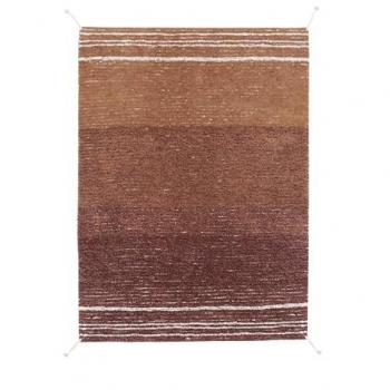 Tapis lavable en coton marron réversible 120x160 cm