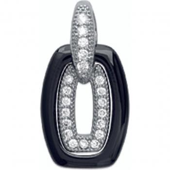 Pendentif Sissi Noir – Céramique Rhodiée