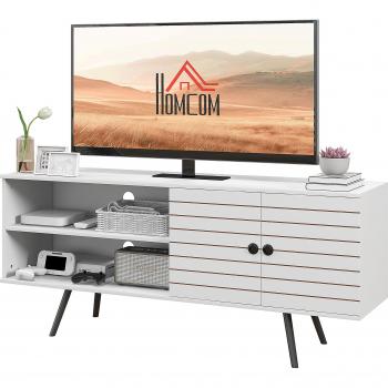 HOMCOM 65 Inch TV Cabinet, White