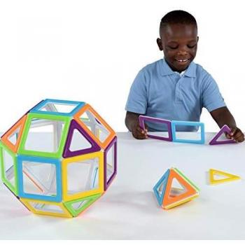Mega Mag Polydron Building Blocks Set, Strong Colors, 36 Pieces