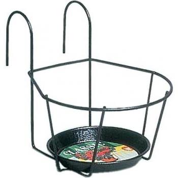Haken-Blumentopfhalter Schwarz Metall 22 cm