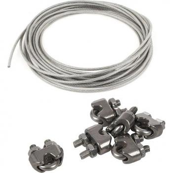 Alambre Flexible PVC 5 mm, 6 Unidades con Bridas Inox 304