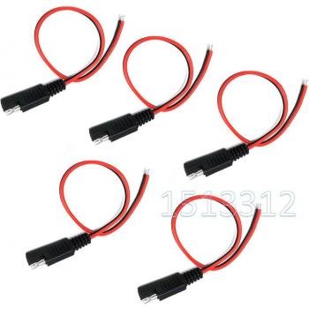 Extension de câble auto 5 unités SAE Power – 18AWG, 30 cm, double broche, connecteur SAE déconnectable