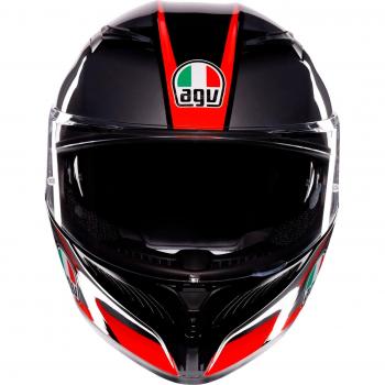 K3 Striga Casco AGV – Negro Gris y Rojo (XS)