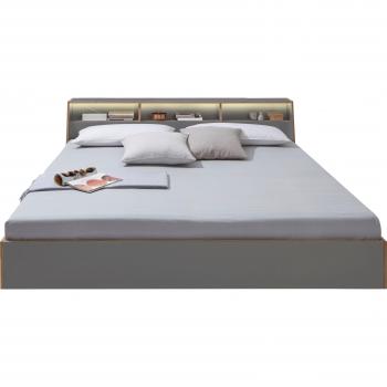 Müller SMALL LIVING Bett Slope – 34 cm Betthöhe, grau (Anthrazit)