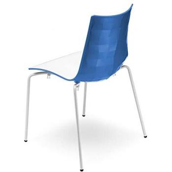 Chaise design S-CAB à pied blanc – bicolore zebra