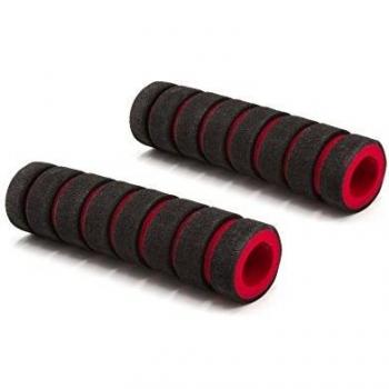 Guidon poignée vélo couleur rouge/noir 17 mm