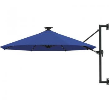 Sombrilla de Pared Metal LED 300 cm Azul – HELLOSHOP26