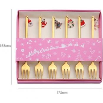 Holiday Dessert Fork and Spoon Set