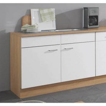 Küchenunterschrank SONEA 100 cm – 2‑Türen‑Modell, Weiß/sonoma Eiche