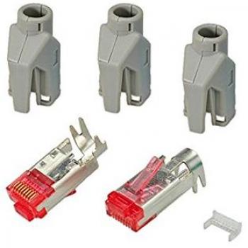 RJ45 Hirose Stecker TM21 geschirmt, 10 Stück, grau