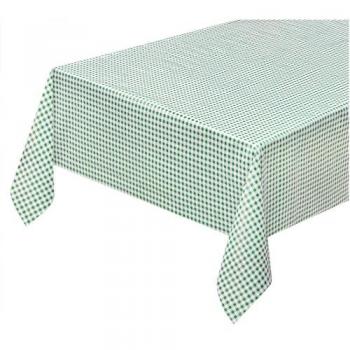 Tovaglia Cucina Antimacchia Plastificata 140x500 Cm Cerata Felpata CopriTavolo Quadretti Verdi
