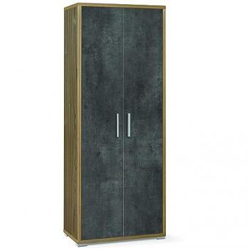 Armadio mobile 2 ante 71x41x182H cm in kit di design colore Noce Stelvio e Ossido nero