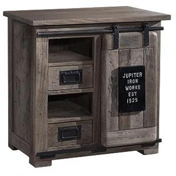 Massivmoebel24 - railway 223 Comò in legno di mango - laccato / grigio 70x45x70 - grigio