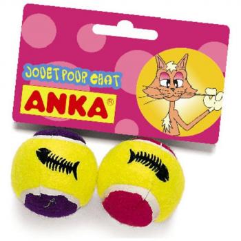 Set de 2 balles tennis pour chat avec sonnerie