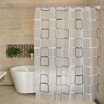 Cortina de baño de PEVA resistente al moho con 12 ganchos