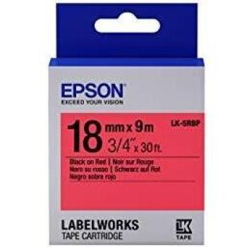 Epson LK-5RBP 18mm x 9m Black on Pastel Red Label Tape