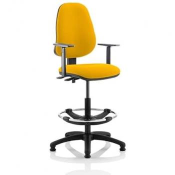 Eclipse Plus II Lever Task Operator Chair Yellow +Arms Draughtsman Kit