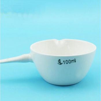 30ml-300ml Flat Bottom Ceramic Evaporating Dish with Handle