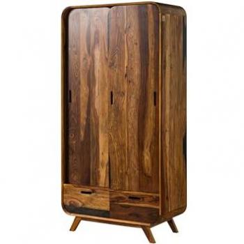 Armadio in legno di sheesham laccato marrone scuro 90x45x180 modello Mailand 210