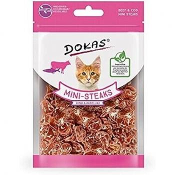 Dokas Cat Snack Ministeaks Rind & Kabeljau 25g x 10 Stück