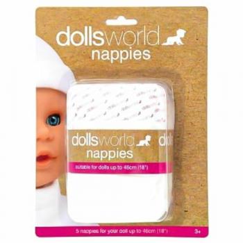 Dolls World Puppenwindeln Vorteilspack 5 Stück – Ideal für Pflege & Spiel