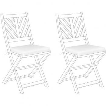 Outdoor Seat Pad Cushions Set of 2 with Ties White