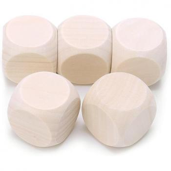 Blank Wooden Dice Set for DIY Crafts