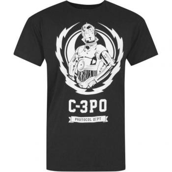 Star Wars Official Mens C-3PO Lightning Crest Top