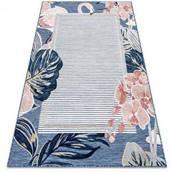Alfombra Estructural Botanic 65240 Flamenco Hojas Tejido Plano 78x150 cm