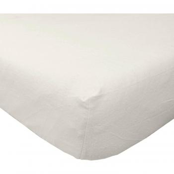 Cream Flannelette Fitted Sheet - Double, 100% Cotton
