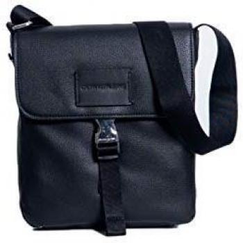 Calvin Klein - Ckj Micro Pebble Flap Crossbody, bolso de hombro para hombre, color negro