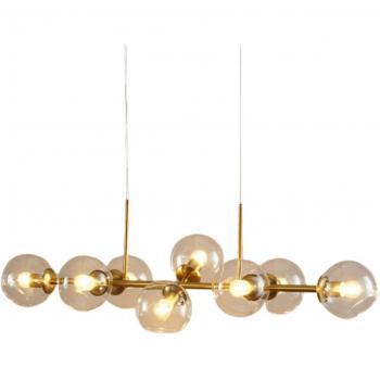 Suspension Carlotta 8 abat-jours en verre jaune