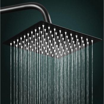 Ultra-thin Black Square Rain Shower Head
