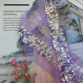 Ruban dentelle pailleté pour mariage et couture