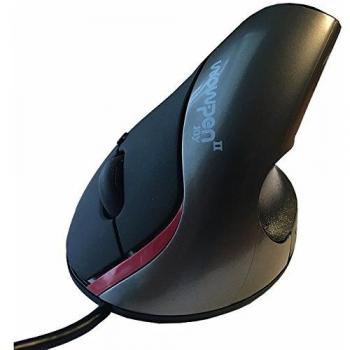 Wow Pen Joy Vertical Ergonomic Optical Mouse - Optical - Cable - Silver - USB - 1600 Dpi - Scroll W