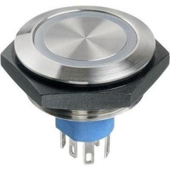 APEM AV57022000074BK Tamper-proof pushbutton 30 V DC 1 A 1 x Off/(On) momentary White (Ø x H) 36 mm x 24 mm IP67 1 pc(s)