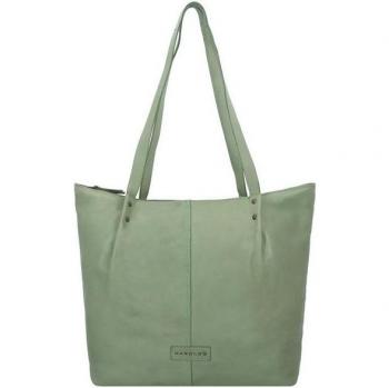 39 cm Green Leather Shopper Bag by Harold