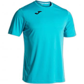 Camiseta de fútbol Joma manga corta combi niño turquesa flúor
