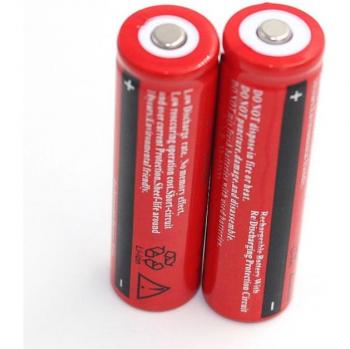 18650 Lithium-ion Rechargeable Battery (2 pcs) 3.7V for Flashlights